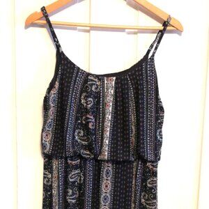 Small Love Ryan Navy Blue Patterened Maxi Dress